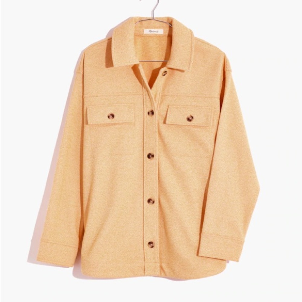 Brushed Herringbone Knit Shirt Jacket NWT